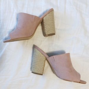 JustFab Block Heel Mules Shoes